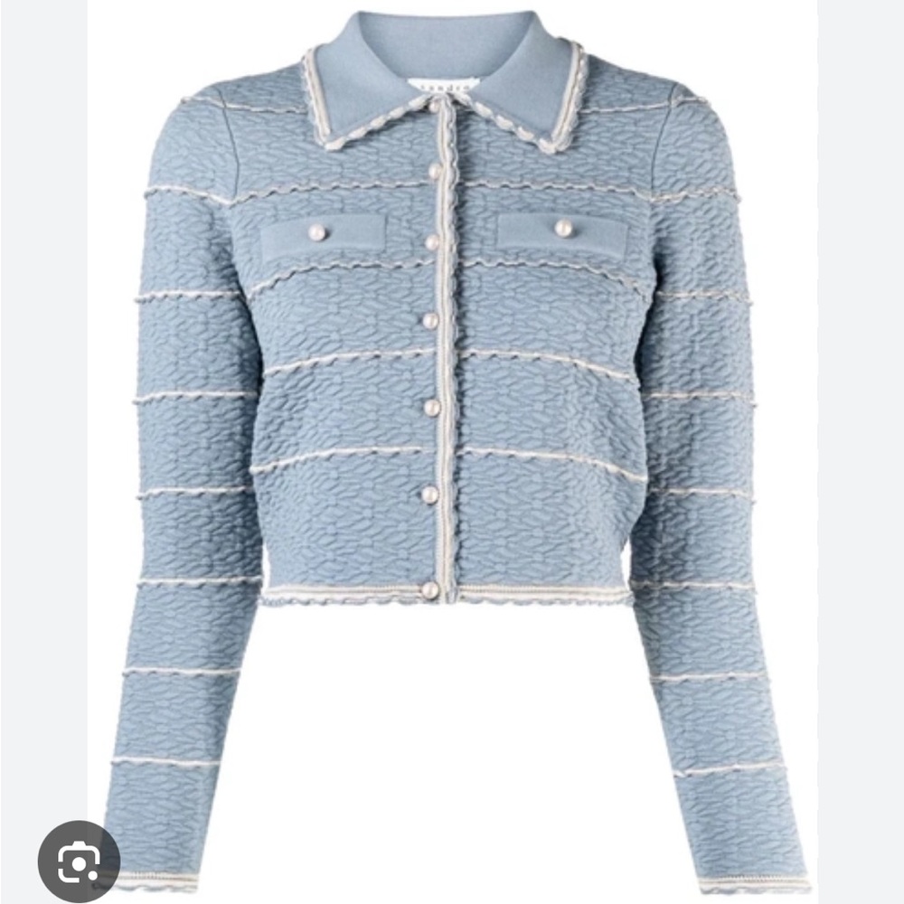 Sandro Infinity cropped cardigan, blue